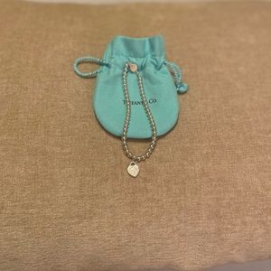 Silver Tiffany Heart Tag Bead Bracelet